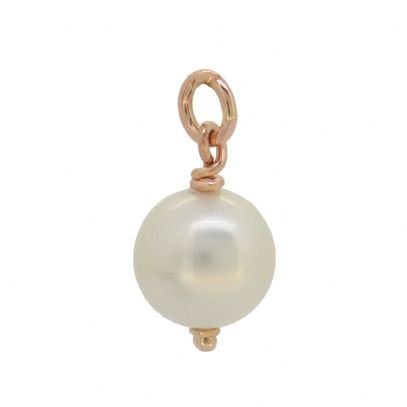 9CT ROSE GOLD 12mm WHITE SHELL PEARL BRIDE PENDANT