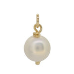 9CT GOLD 12mm WHITE SHELL PEARL BRIDE PENDANT