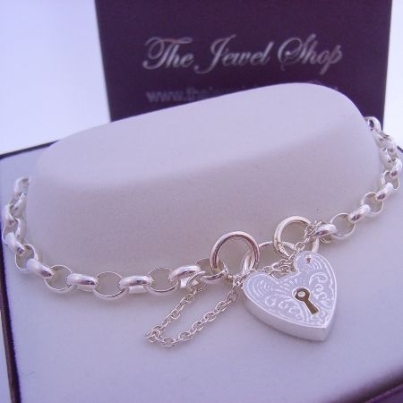 9.8g STERLING SILVER 6x4mm BELCHER 14mm PADLOCK BRACELET 21cm