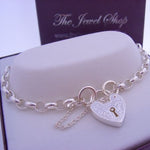 9.8g STERLING SILVER 6x4mm BELCHER 14mm PADLOCK BRACELET 21cm