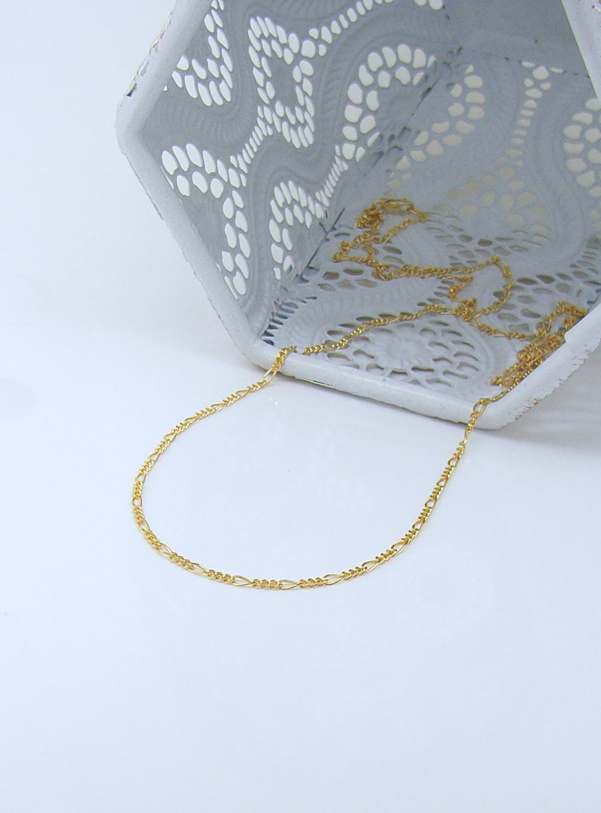 Curb Figaro Necklace Chain in 9ct Yellow Gold