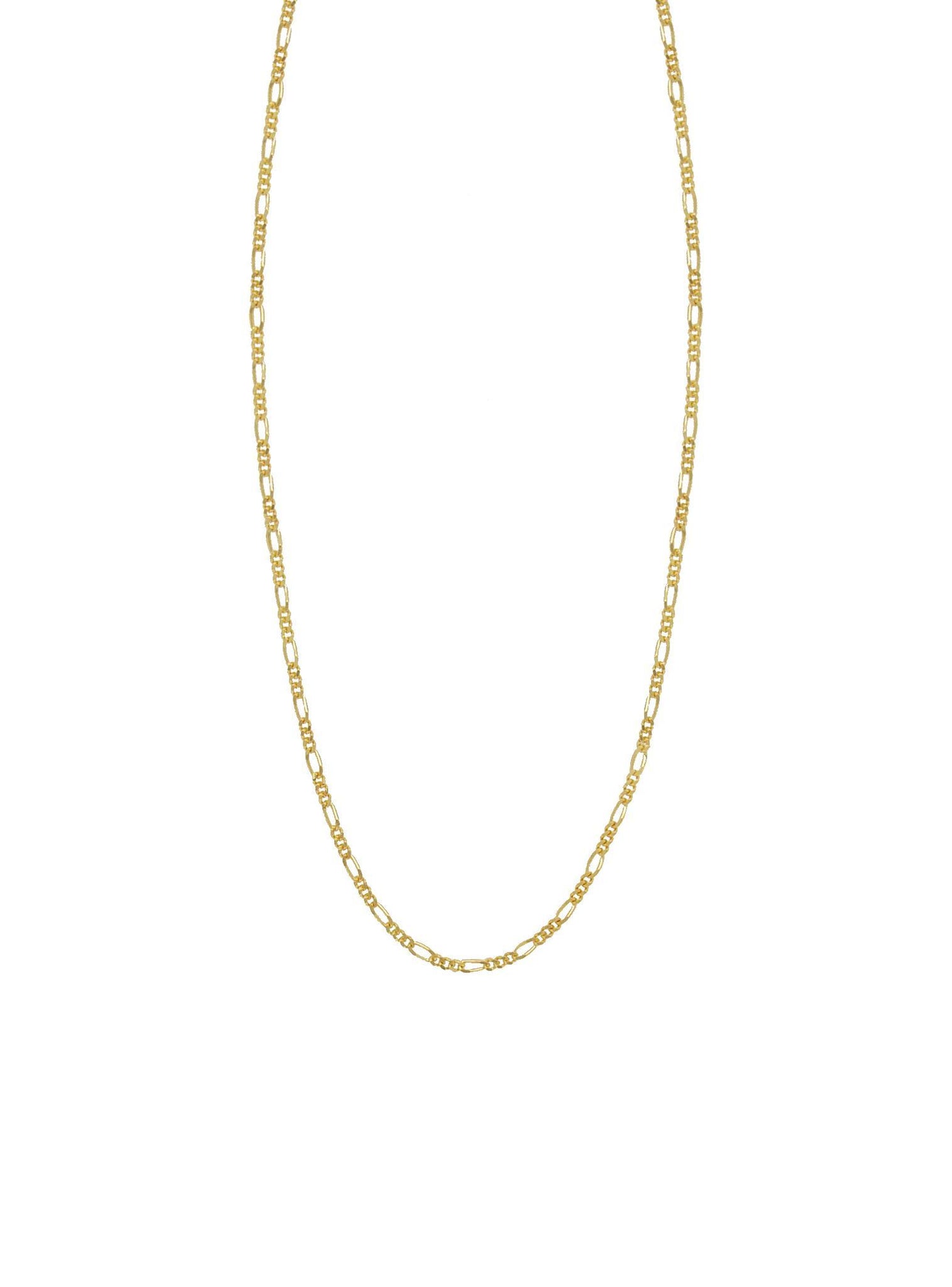 Curb Figaro Necklace Chain in 9ct Yellow Gold