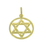 9CT YELLOW GOLD 19mm STAR OF DAVID PENDANT
