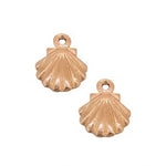 9CT ROSE GOLD PAIR 9mm SHELL CHARMS for SLEEPER EARRINGS