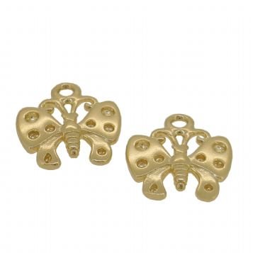 9CT GOLD TWO 11mm BUTTERFLY for SLEEPER EARRING CHARMS