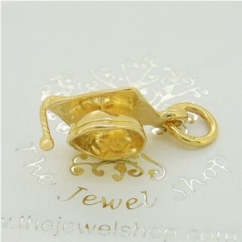 9CT YELLOW GOLD MORTAR BOARD GRADUATION HAT CHARM PENDANT