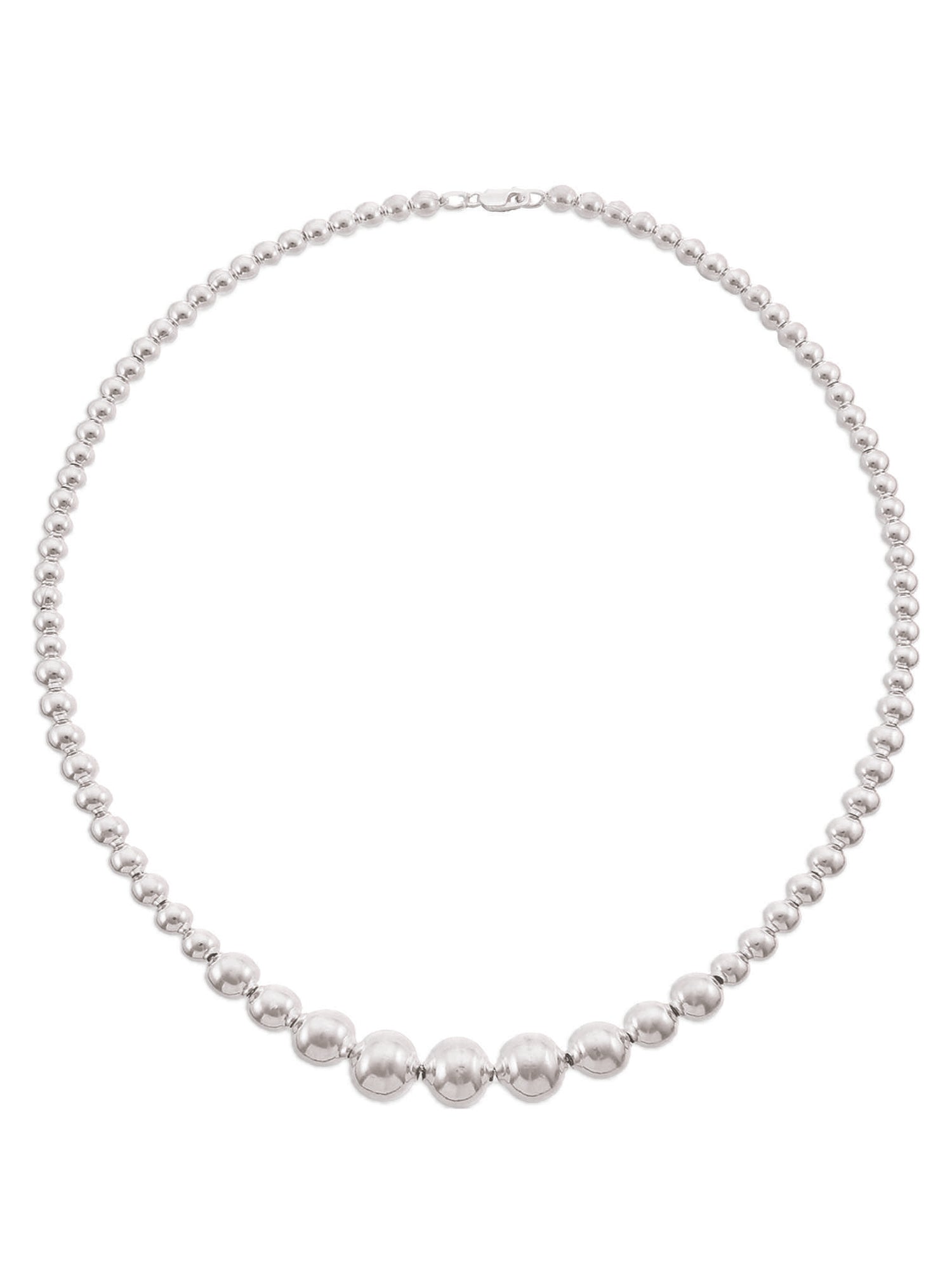 Sterling Silver 8mm - 3mm Graduated Ball Bead Necklace
