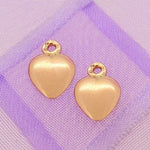9CT ROSE GOLD 8mm HEART TWO LOVE HEARTS for SLEEPER EARRING CHARMS