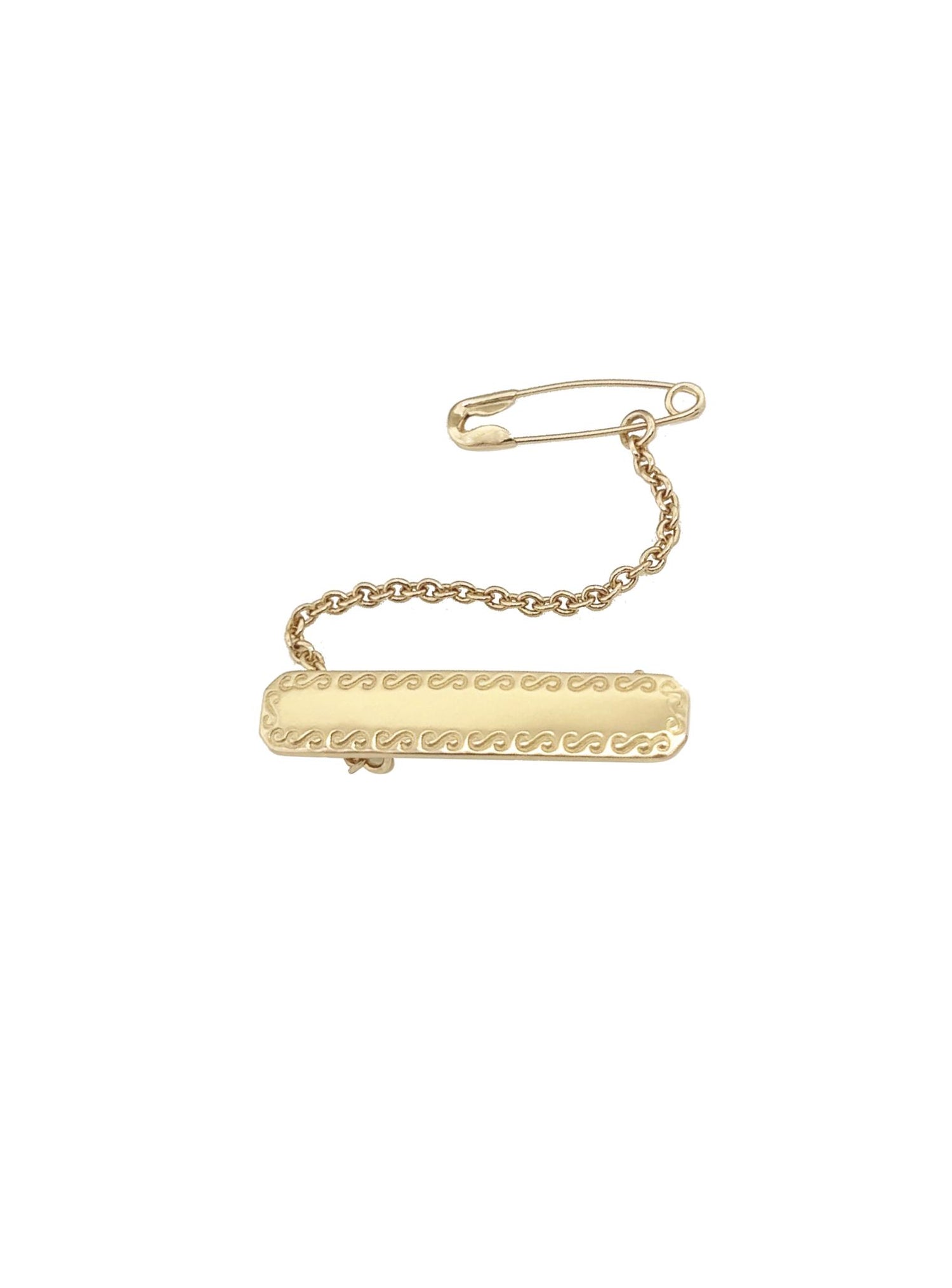 9ct Gold Baby Brooch Rectangle Design
