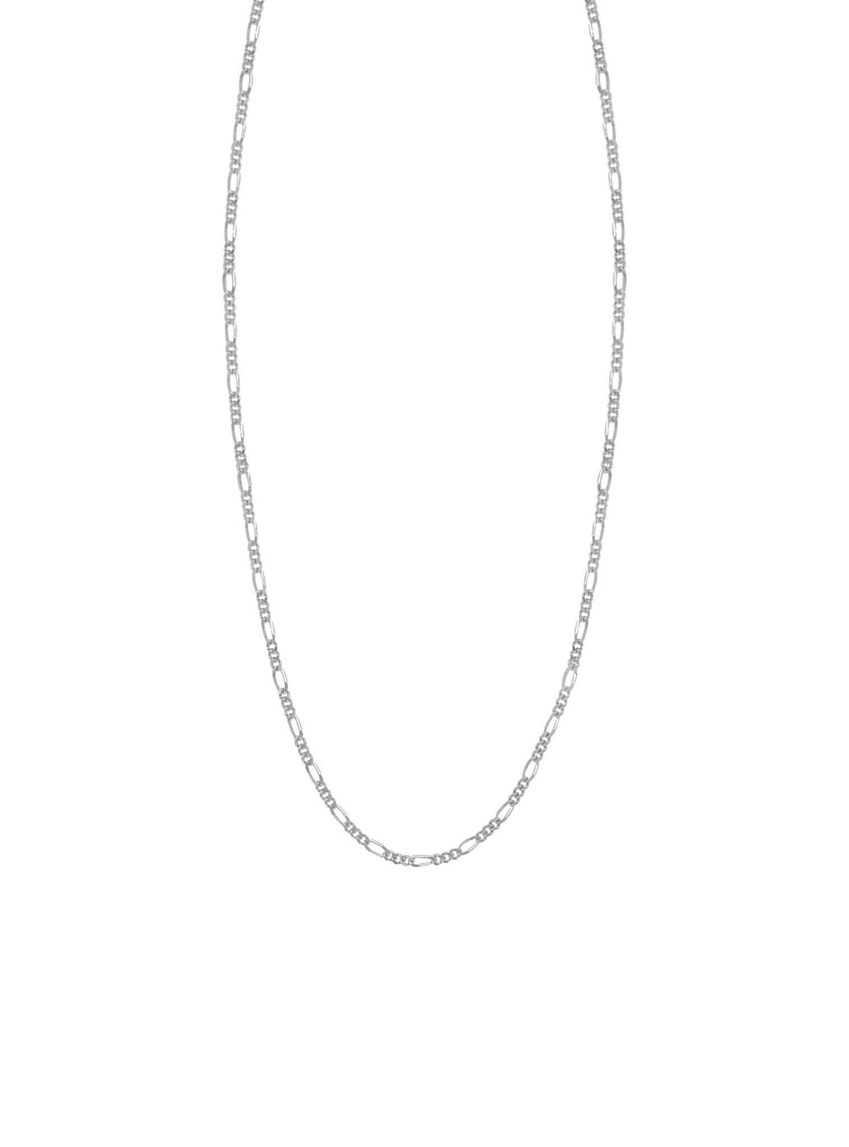 9ct White Gold Curb Figaro Necklace Chain