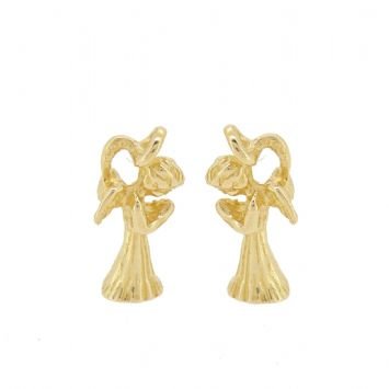 9CT GOLD TWO PRAYING GUARDIAN ANGEL CHARMS for SLEEPER EARRINGS