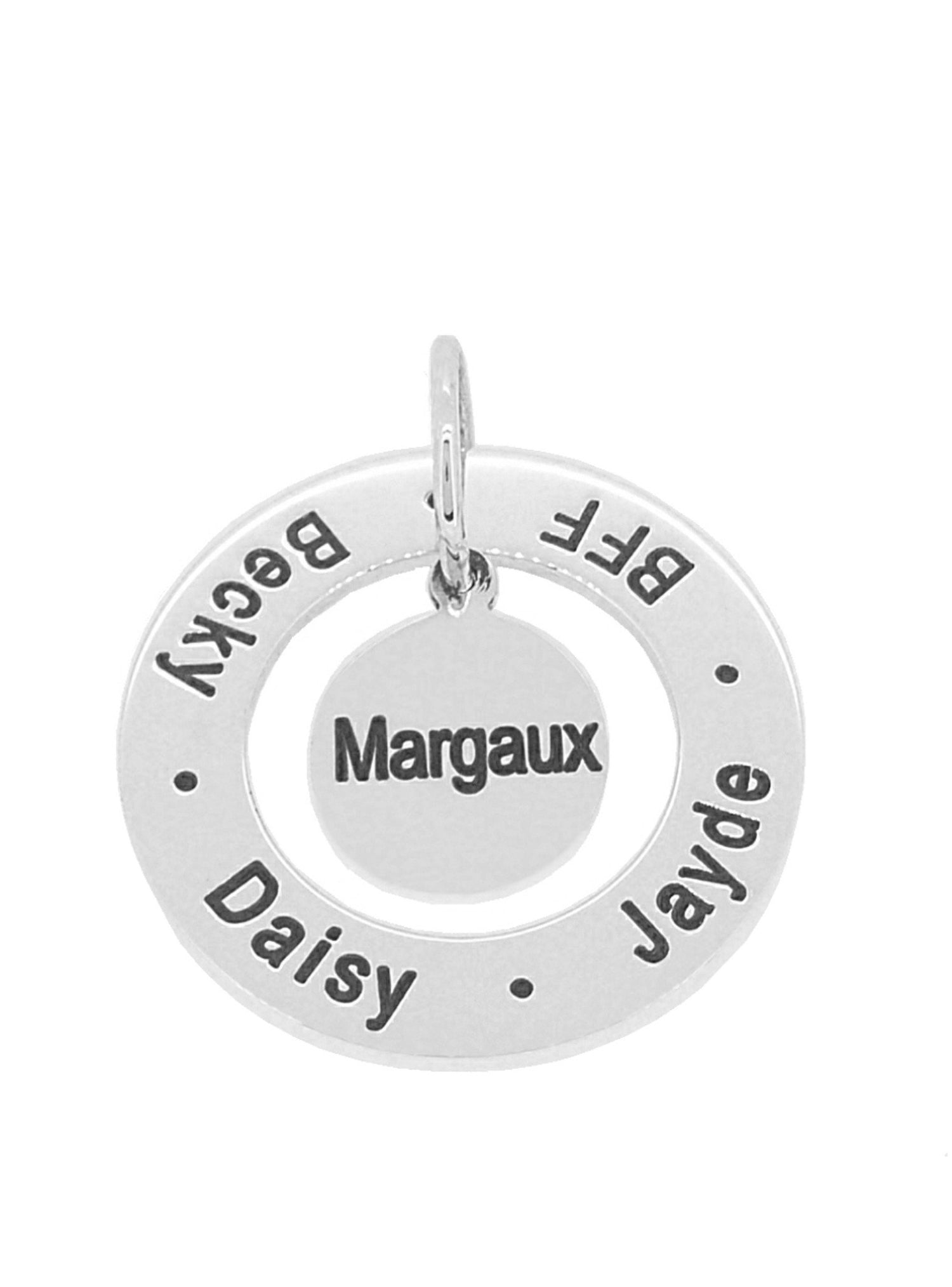 Sterling Silver 12mm Coin 28mm Circle of Life Personalised Name Pendant