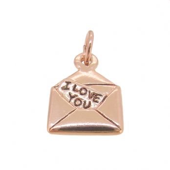 9CT ROSE GOLD 11.5mm x 12mm LOVE LETTER ENVELOPE PENDANT CHARM