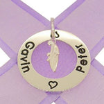STERLING SILVER 37mm PERSONALISED FAMILY OF TWO PENDANT