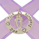 STERLING SILVER 37mm PERSONALISED FAMILY OF THREE PENDANT