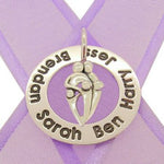 STERLING SILVER 37mm PERSONALISED FAMILY OF FIVE PENDANT