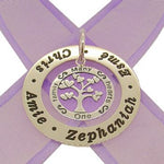37mm PERSONALISED MANY HEARTS ONE FAMILY TREE OF LIFE PENDANT 37mm-JCP7202-ss