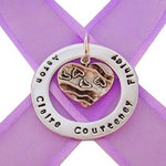 37mm PERSONALISED CIRCLE OF LIFE FOOTSTEPS IN THE SAND HEART PENDANT 37mm-KB56-TI-09575