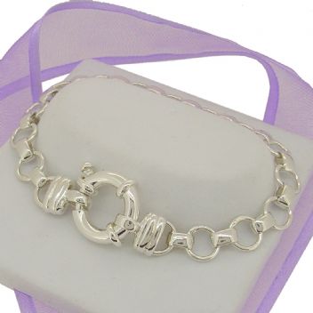 STERLING SILVER 9mm CIRCLE BELCHER BOLT RING BRACELET -BLET-9mm-SS-B81