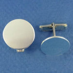 STERLING SILVER 16mm ROUND PERSONALISED CUFFLINKS -CL-16mm-RND