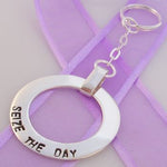 STERLING SILVER 37mm CIRCLE OF LIFE PERSONALISED KEY RING -KR458-KB56