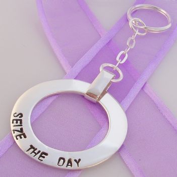 STERLING SILVER 37mm CIRCLE OF LIFE PERSONALISED KEY RING -KR458-KB56
