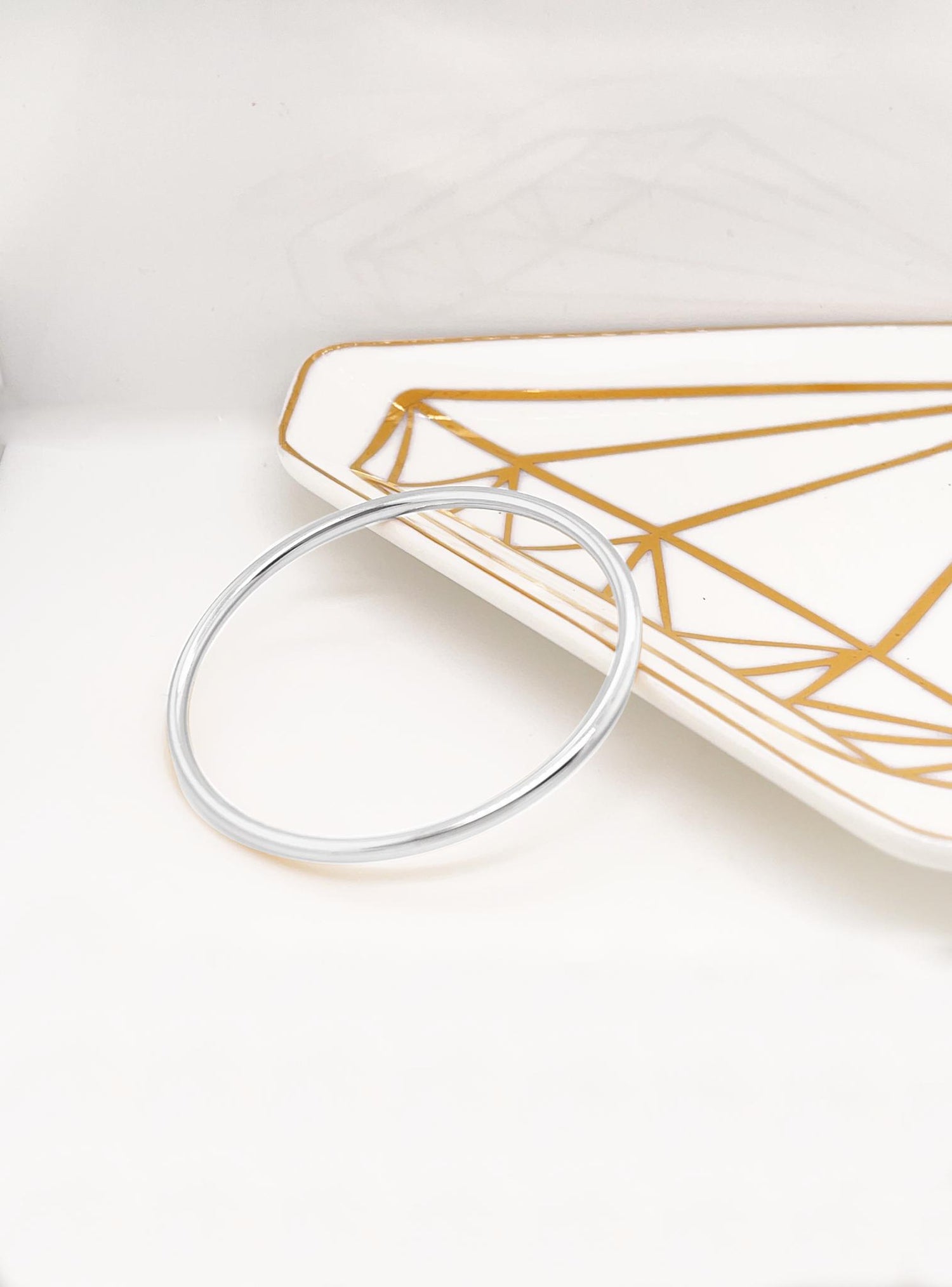 Solid 4mm Golf Bangle Baby to Adult Sizes in Sterling Silver