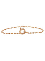Oval Belcher Bolt Ring Chain Bracelet All Sizes in 9ct Rose Gold