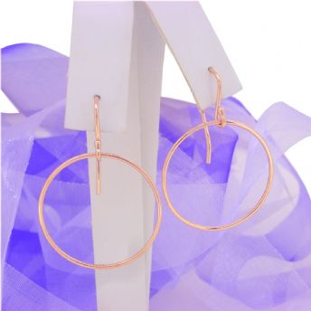 9CT ROSE GOLD CIRCLE of HOPE CHARM BALL DROP HOOK EARRINGS