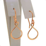 9CT ROSE GOLD INFINITE LOVE INFINITY CHARM BALL DROP HOOK EARRINGS