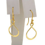 9CT GOLD INFINITE LOVE INFINITY CHARM BALL DROP HOOK EARRINGS