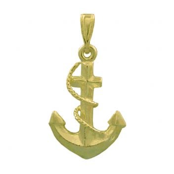 9CT GOLD UNISEX 15mm x 22mm ANCHOR CHARM PENDANT