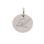 9CT WHITE GOLD 12mm PERSONALISED CIRCLE PENDANT