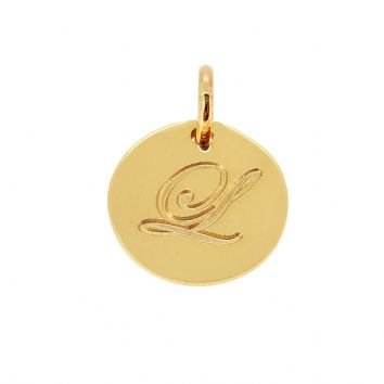 9CT YELLOW GOLD 12mm PERSONALISED CIRCLE PENDANT