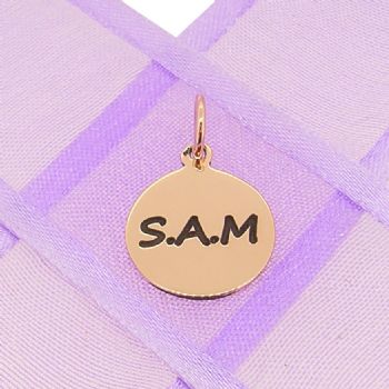 9CT ROSE GOLD 12mm PERSONALISED CIRCLE PENDANT -CH-12mm-9Y