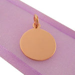 9CT ROSE GOLD 12mm PERSONALISED CIRCLE PENDANT -CH-12mm-9R