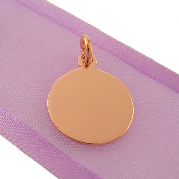 9CT ROSE GOLD 12mm PERSONALISED CIRCLE PENDANT -CH-12mm-9R