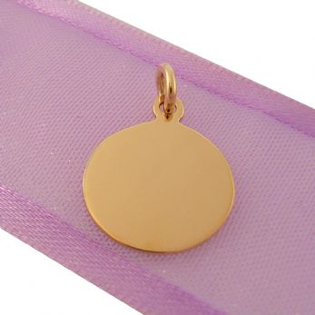 9CT GOLD 12mm PERSONALISED CIRCLE PENDANT -CH-12mm-9Y