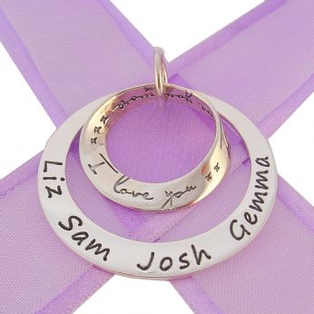 38mm CIRCLE OF LIFE PERSONALISED NAME I LOVE YOU MORE PENDANT -38mm-KB65-ssjr