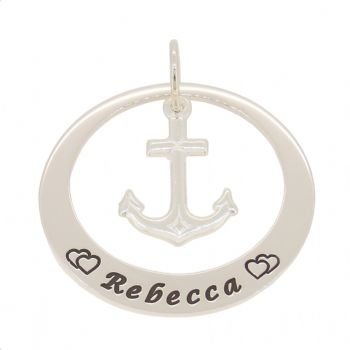 38mm CIRCLE OF LIFE PERSONALISED NAME HOPE ANCHORS THE SOUL PENDANT