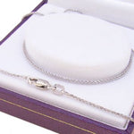 9CT WHITE GOLD ROPE WHEAT NECKLACE CHAIN 45cm