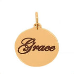 9CT ROSE GOLD 16mm PERSONALISED CIRCLE COIN PENDANT CHARM