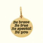 9CT YELLOW GOLD 16mm PERSONALISED CIRCLE COIN PENDANT CHARM