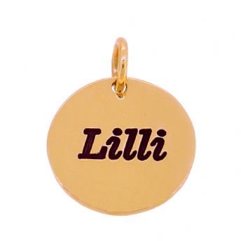 9CT ROSE GOLD 16mm PERSONALISED CIRCLE PENDANT