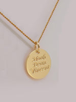 9ct Yellow Gold 16mm Personalised Circle Pendant