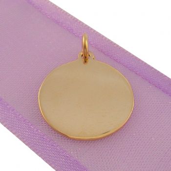 9CT GOLD 16mm PERSONALISED CIRCLE PENDANT -CH-16mm-9Y