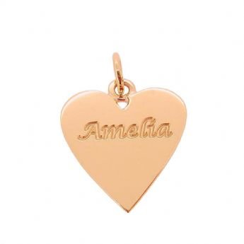 9CT ROSE GOLD 16mm PERSONALISED HEART NAME PENDANT