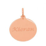 9CT ROSE GOLD 18mm PERSONALISED CIRCLE COIN PENDANT CHARM