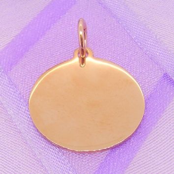 9CT ROSE GOLD 18mm PERSONALISED CIRCLE PENDANT -CH-18mm-9R