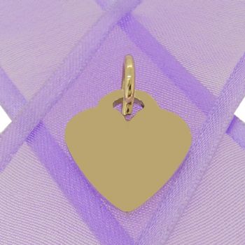9CT GOLD 16mm PERSONALISED HEART NAME PENDANT -16mm x 19mm H-9Y